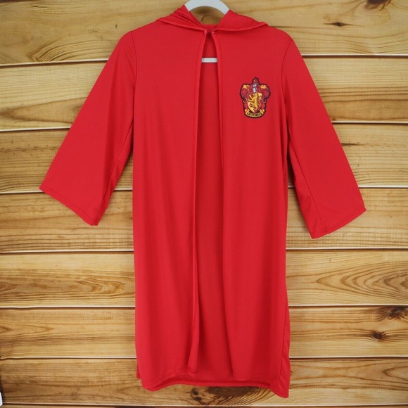 Harry Potter Gryffindor Cloak Robe Kids Unisex Size M Red Polyester Hooded Tie‎ - Picture 1 of 8